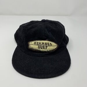 Weld MFG Hat Cap Baseball Strap Back Black Corduroy Hermosa Surf One Size Mens